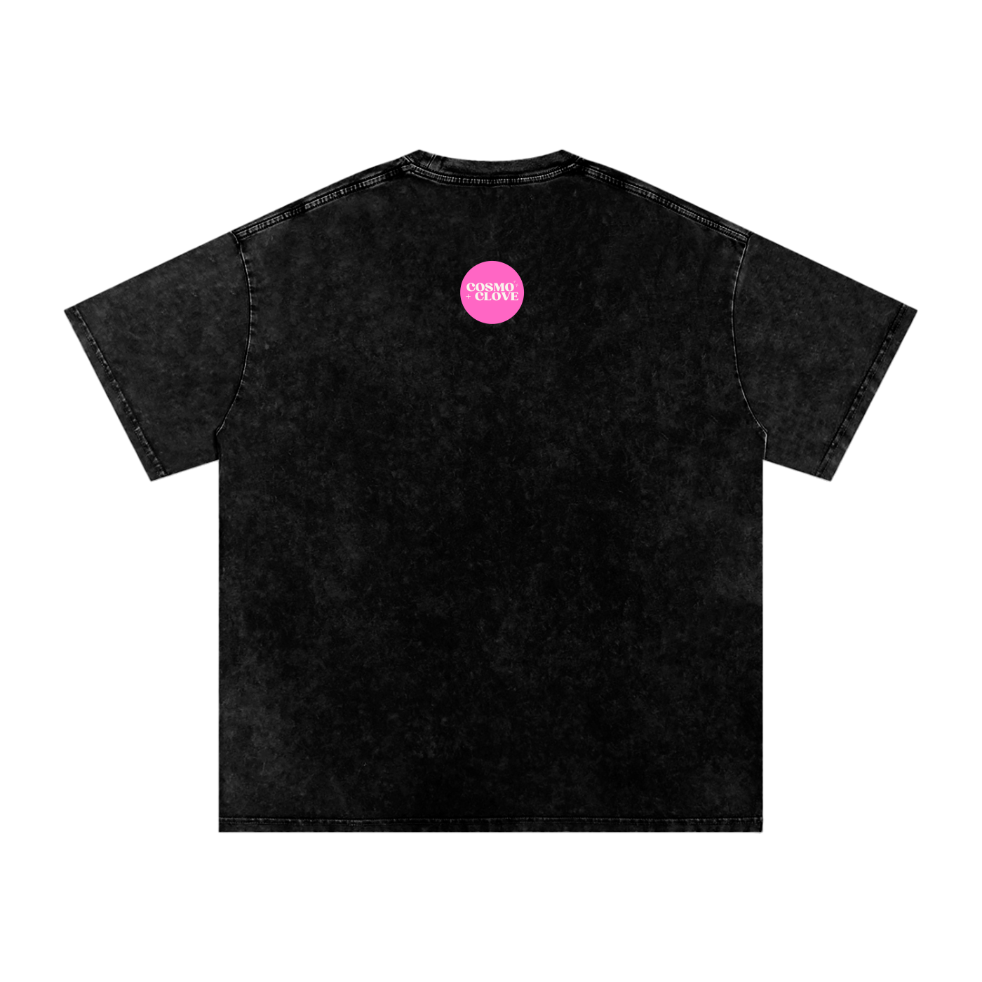 CROCHETER TEE - Pink on black