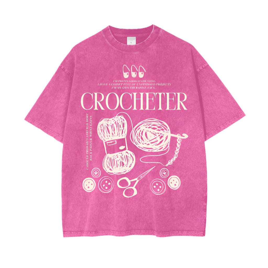 Crocheter Tee (Pink)