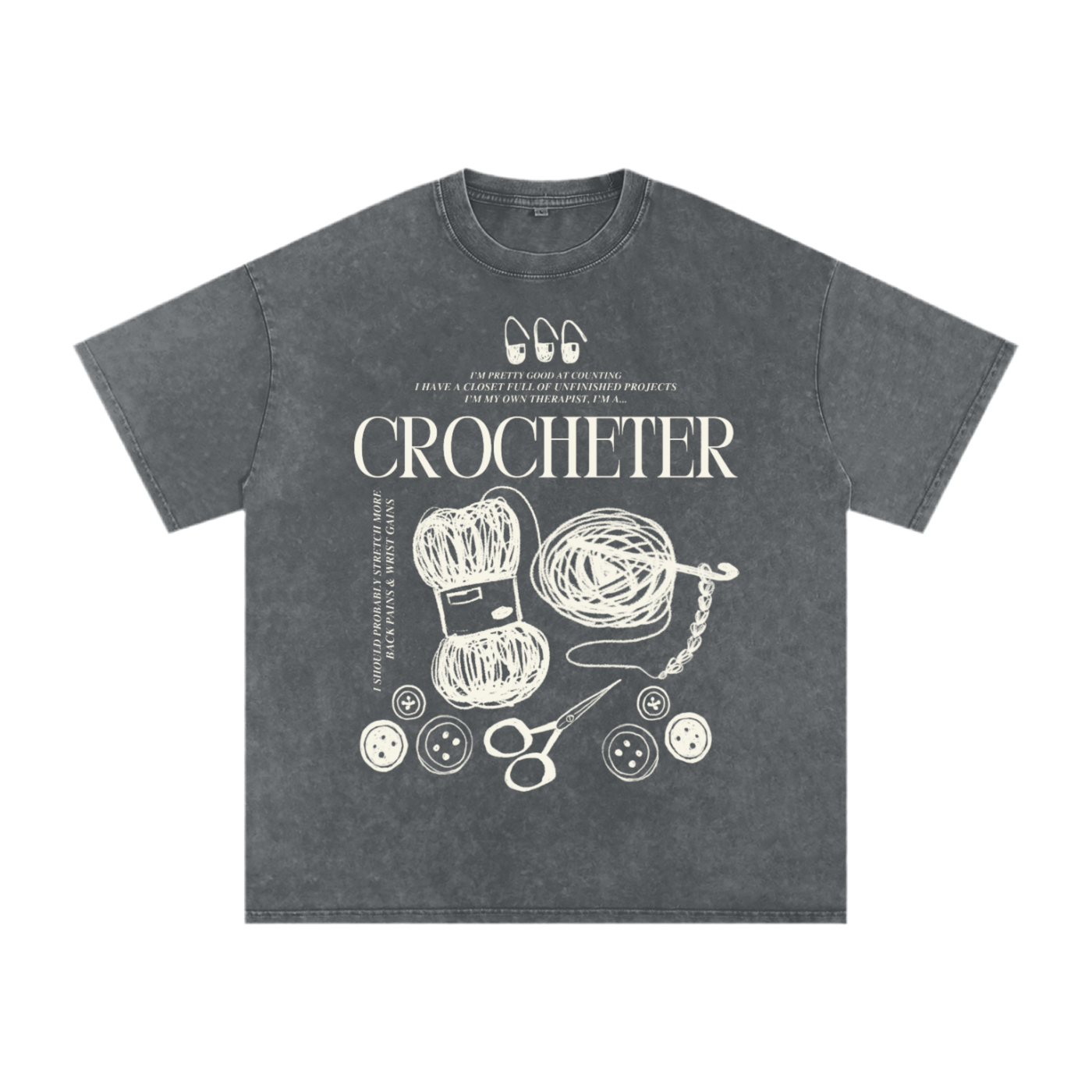 CROCHETER TEE - gray