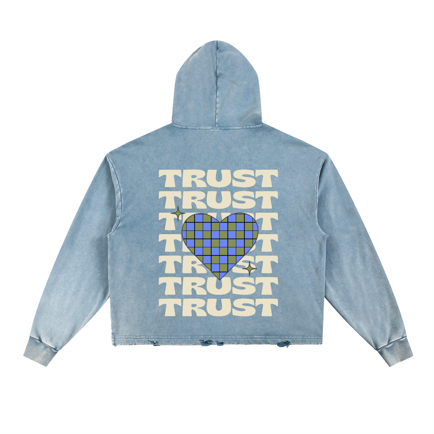 Vintage Washed Frayed-Hem Hoodie