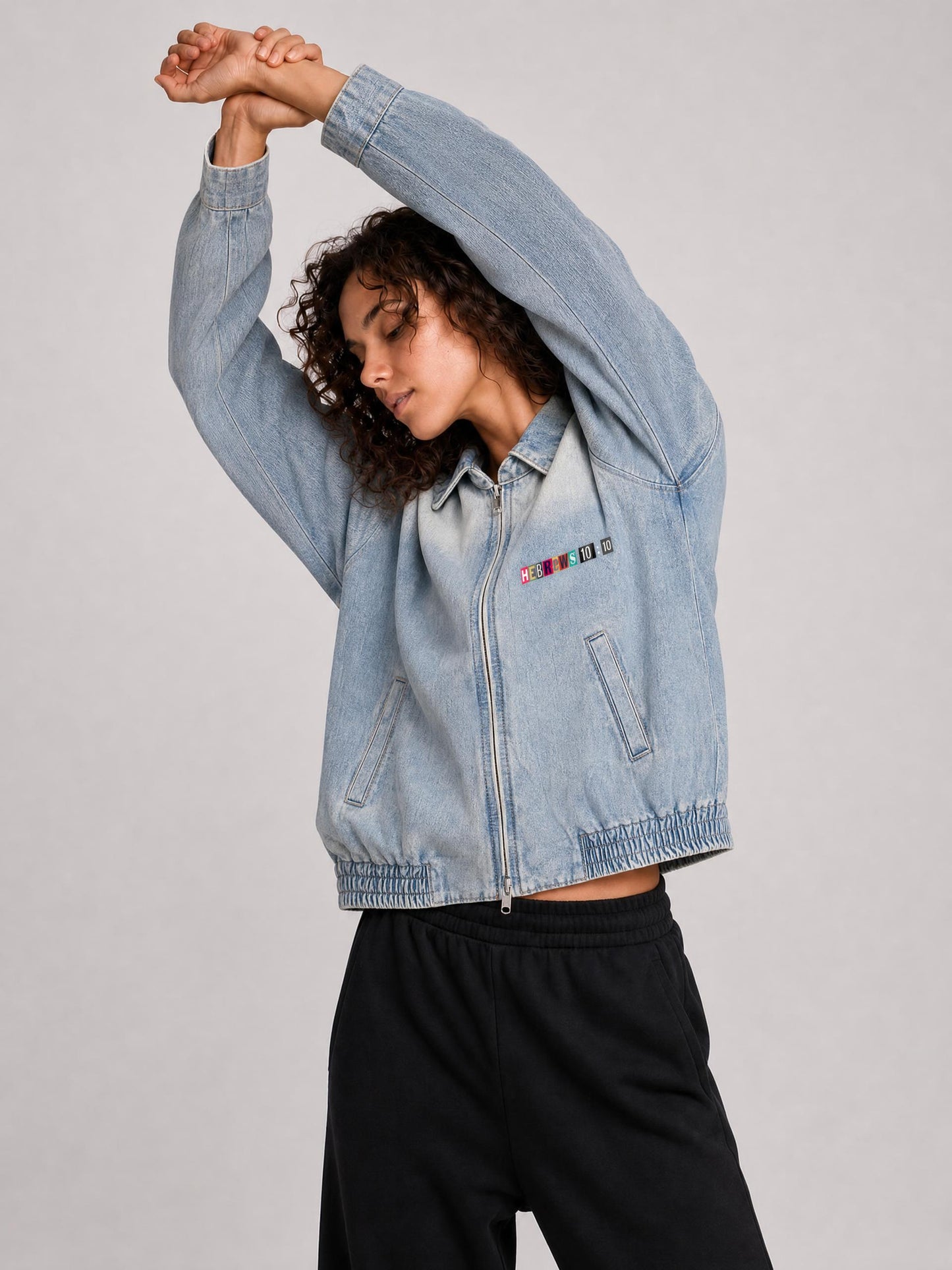 Unisex Vintage Wash Full-Zip Denim Jacket