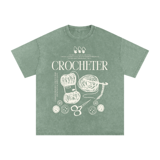 CROCHETER TEE - Bean green