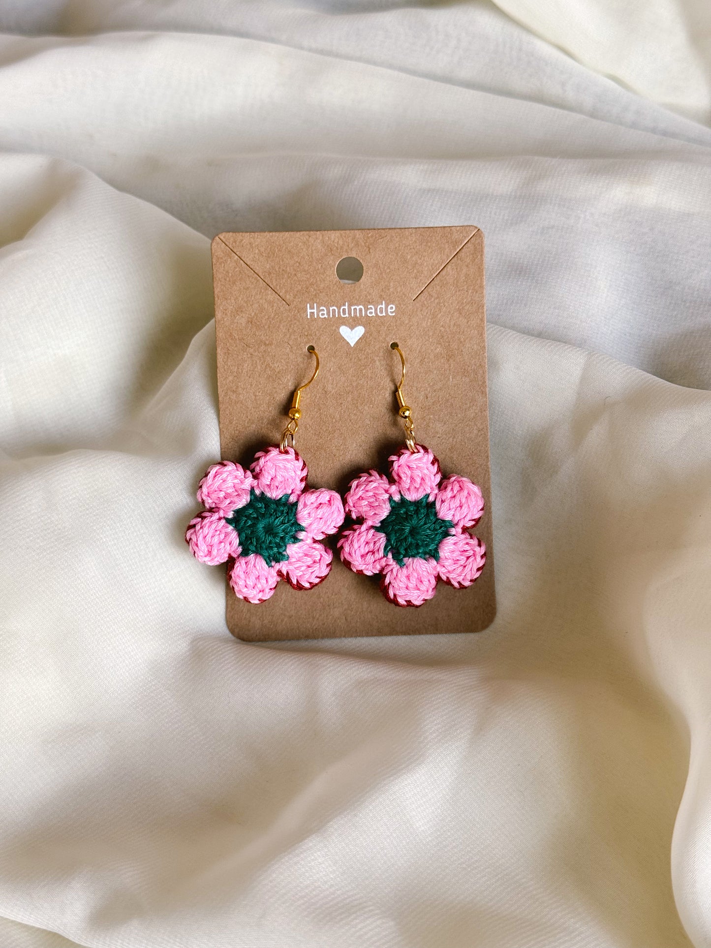 Crocheted Mini Floral Earrings