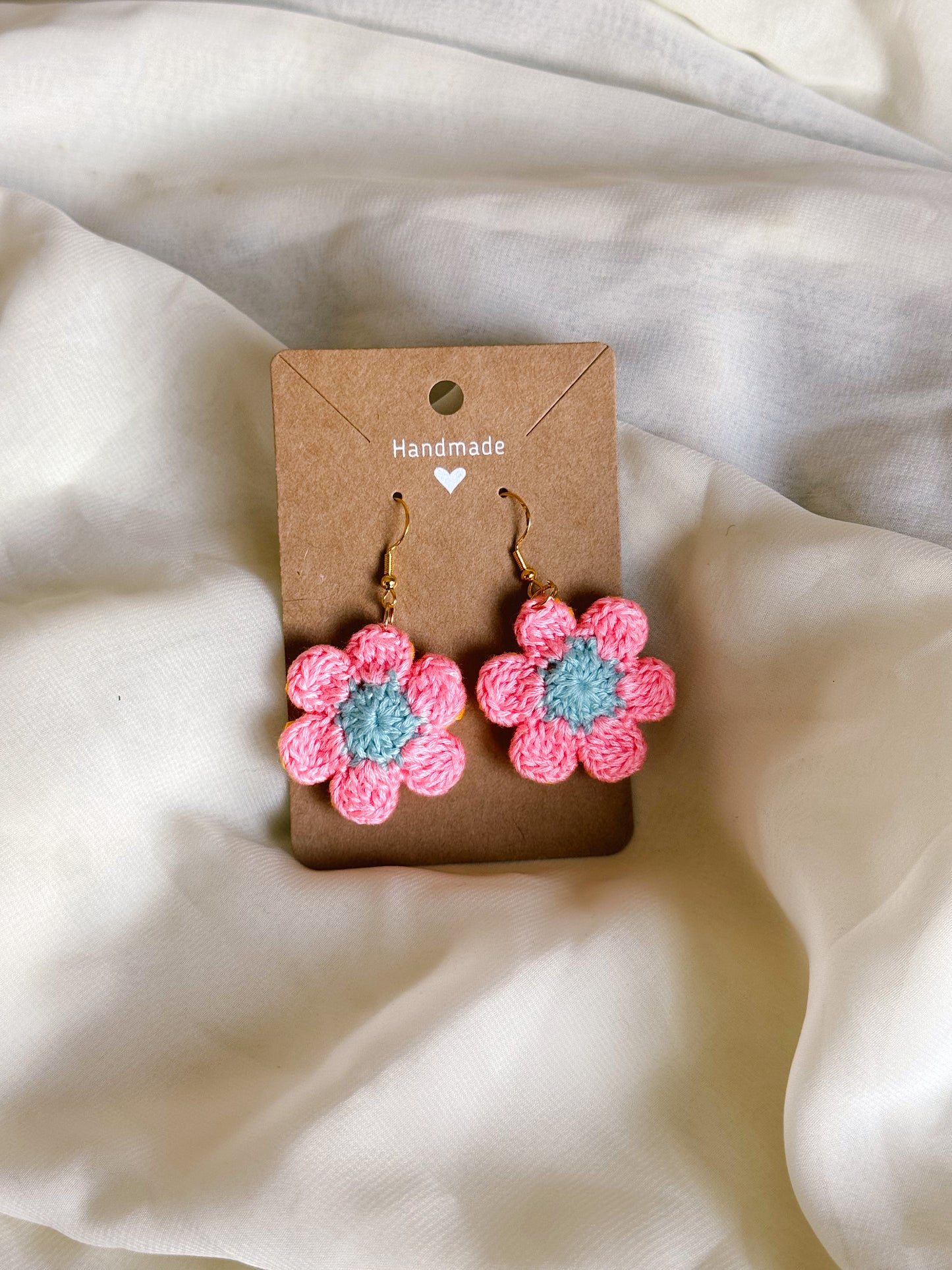 Crocheted Mini Floral Earrings
