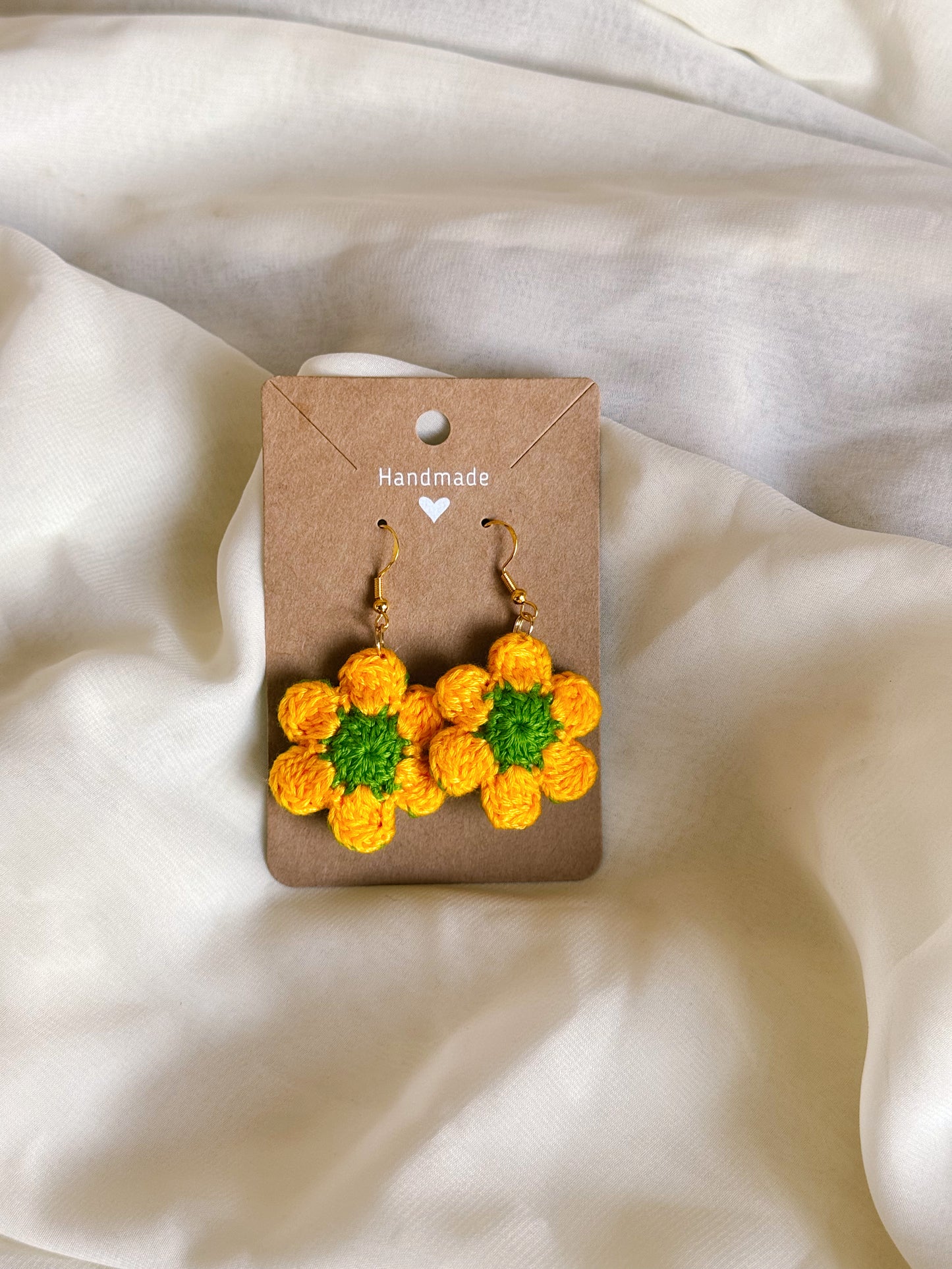 Crocheted Mini Floral Earrings