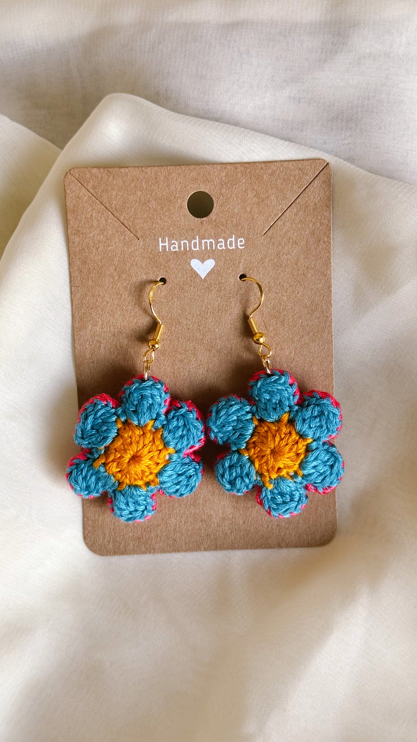 Crocheted Mini Floral Earrings