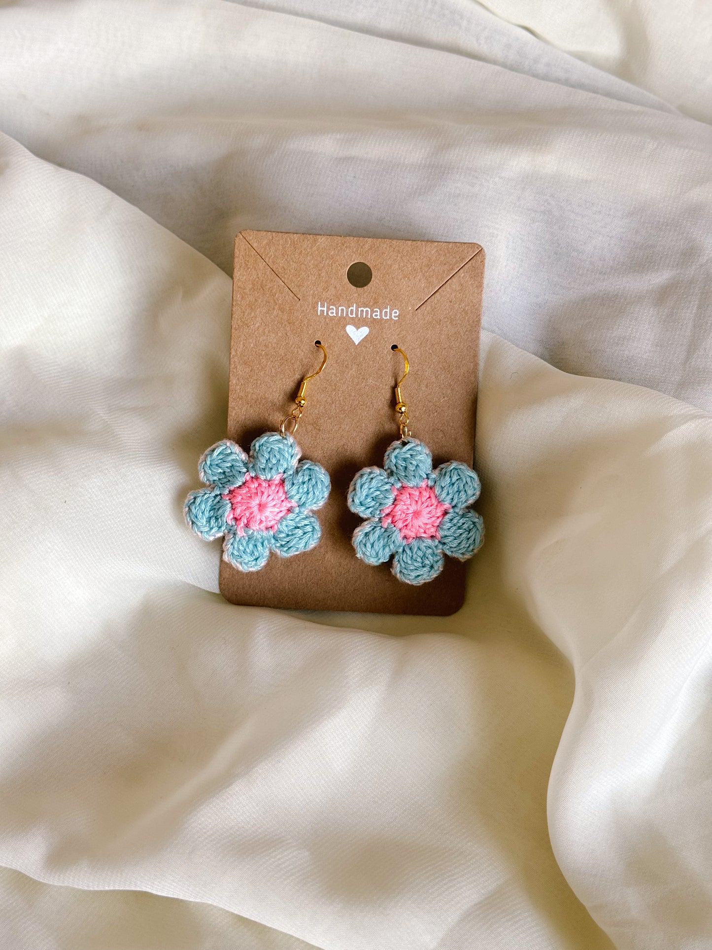 Crocheted Mini Floral Earrings