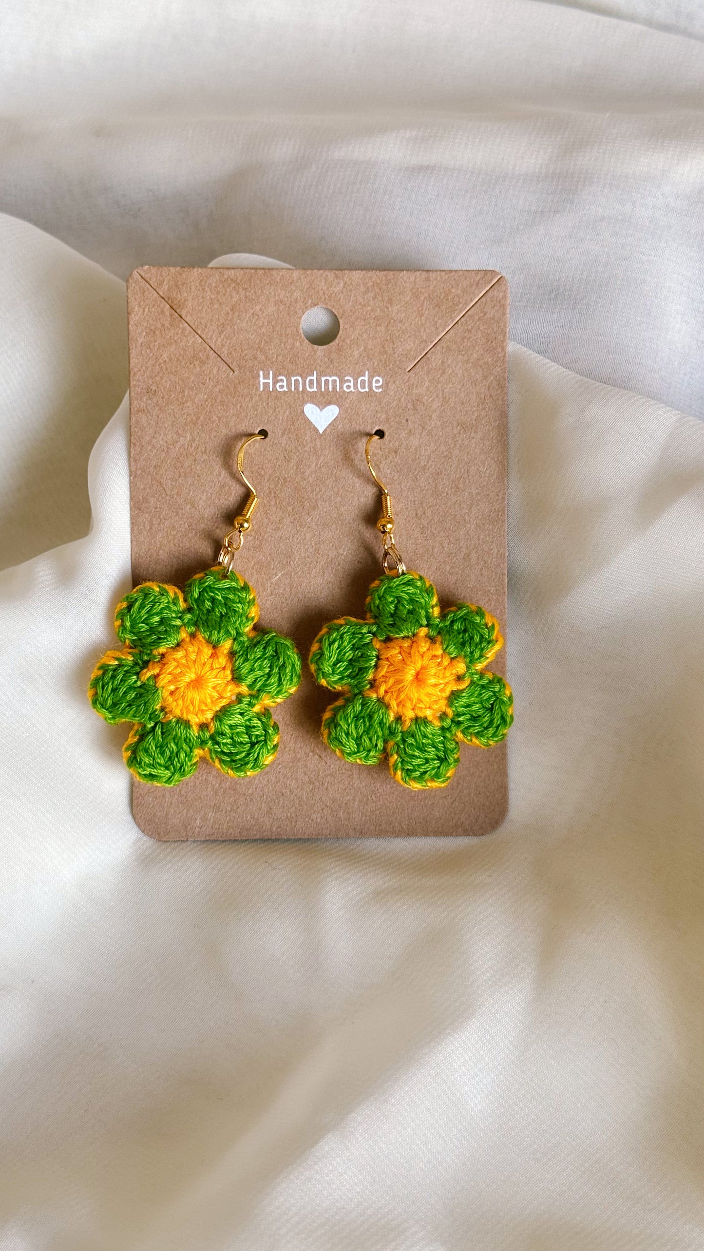Crocheted Mini Floral Earrings