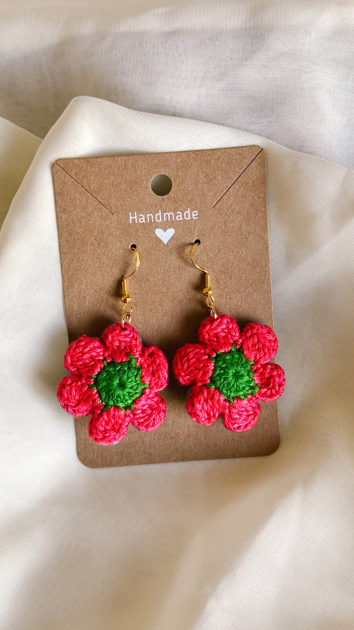 Crocheted Mini Floral Earrings