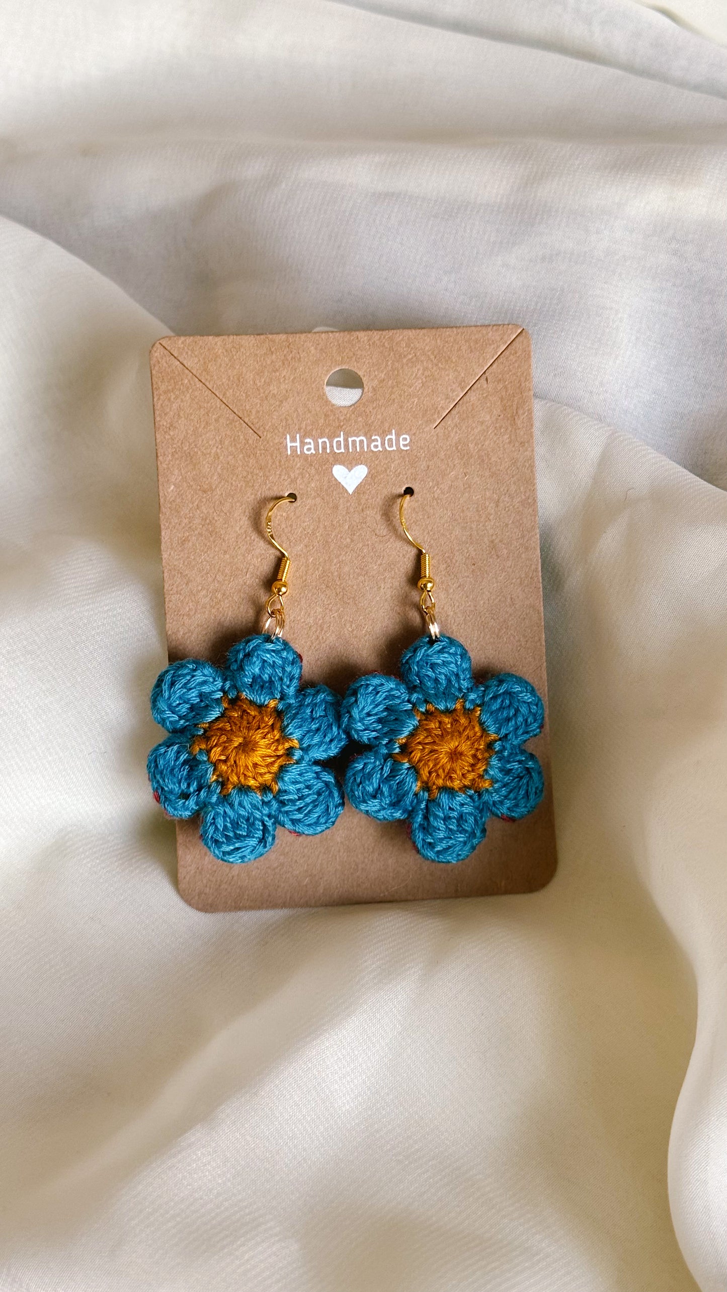 Crocheted Mini Floral Earrings