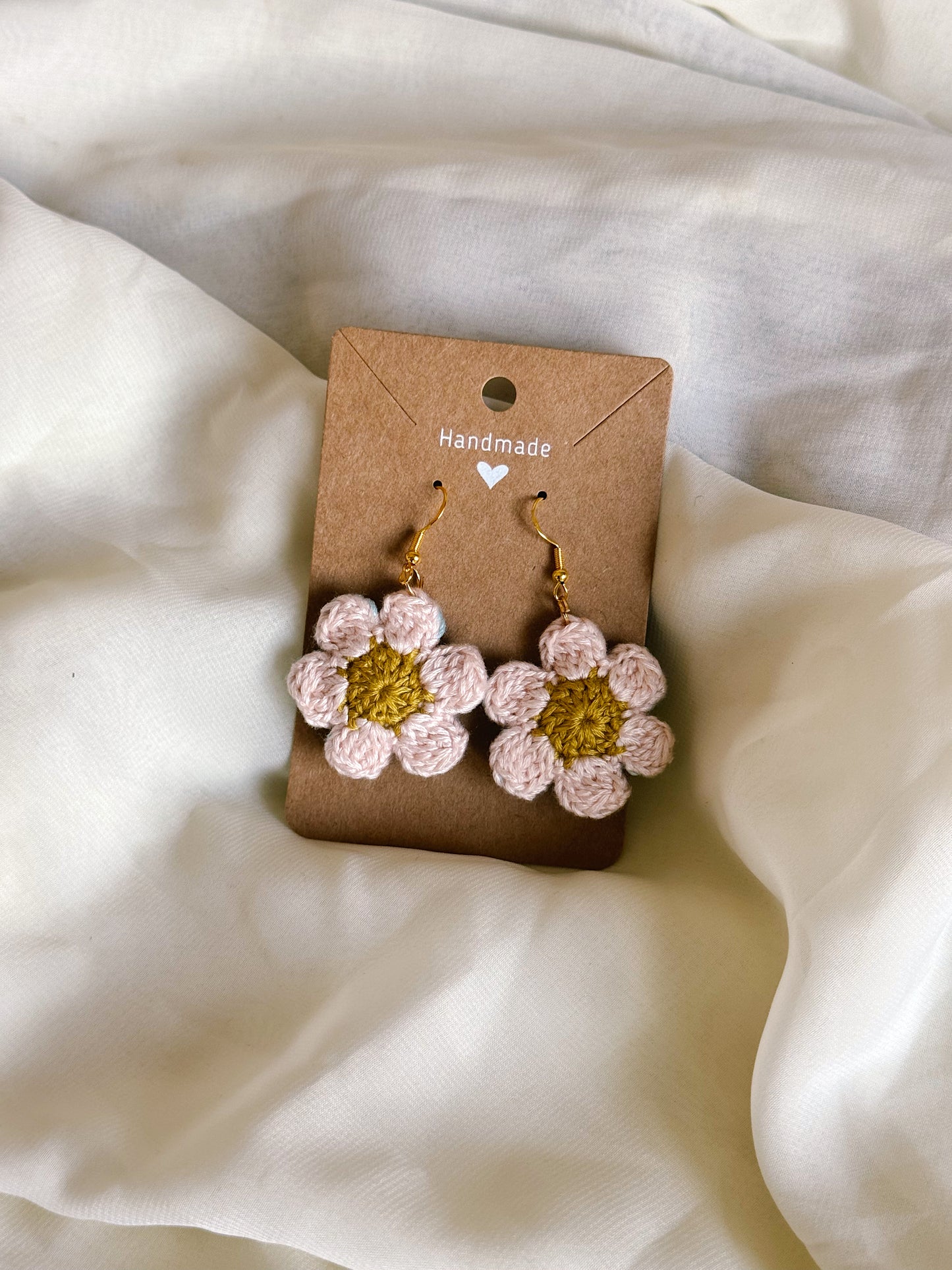 Crocheted Mini Floral Earrings