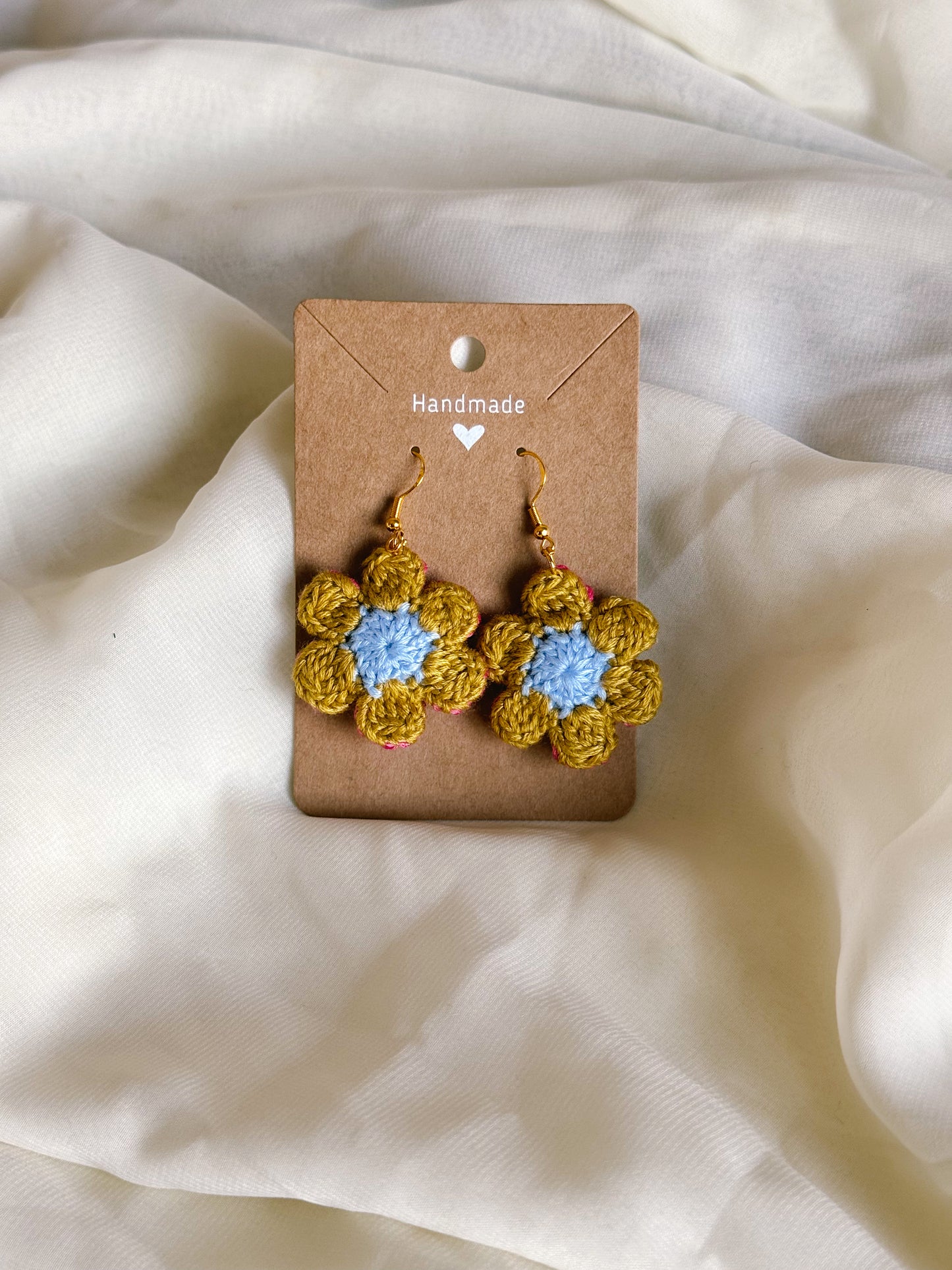 Crocheted Mini Floral Earrings