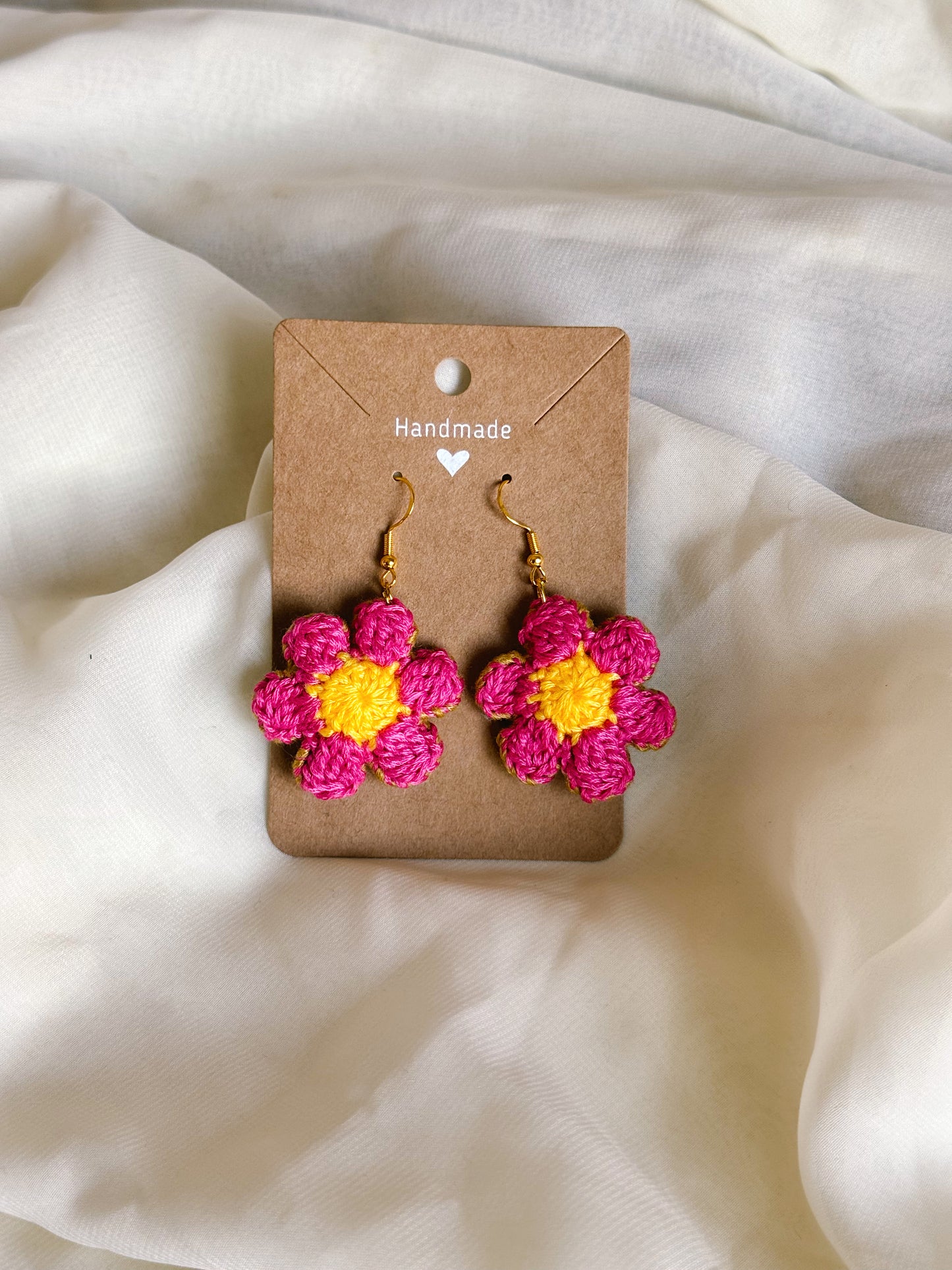 Crocheted Mini Floral Earrings