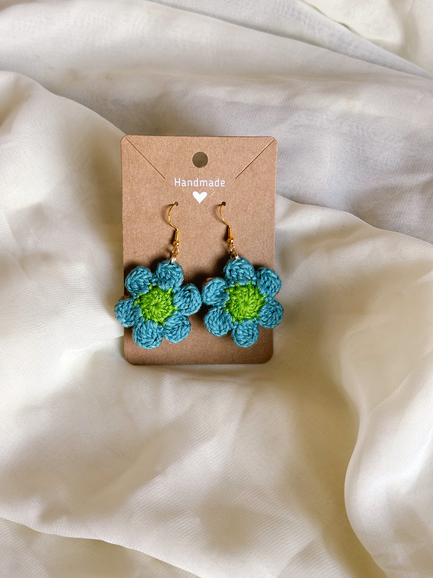 Crocheted Mini Floral Earrings