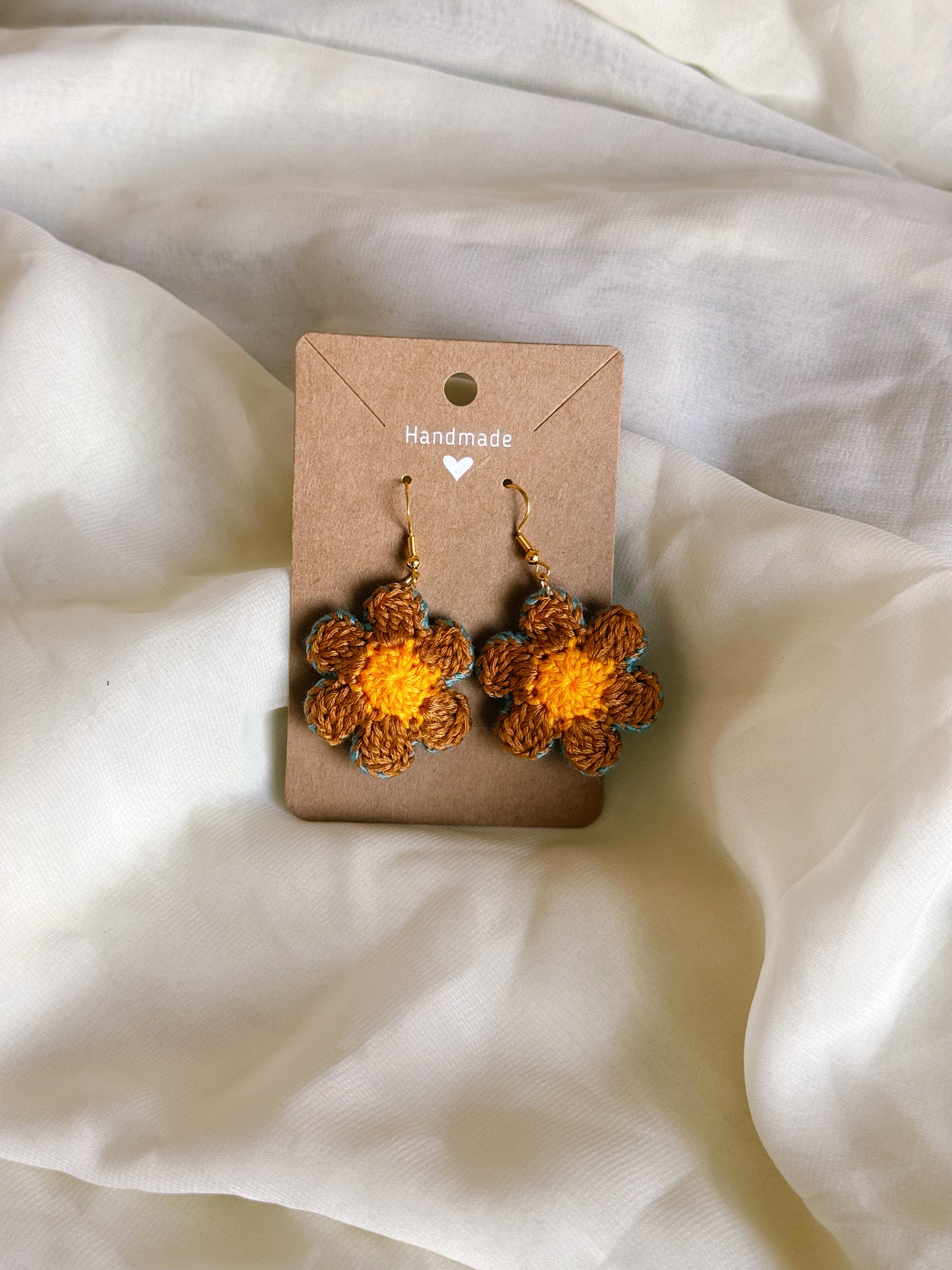 Crocheted Mini Floral Earrings