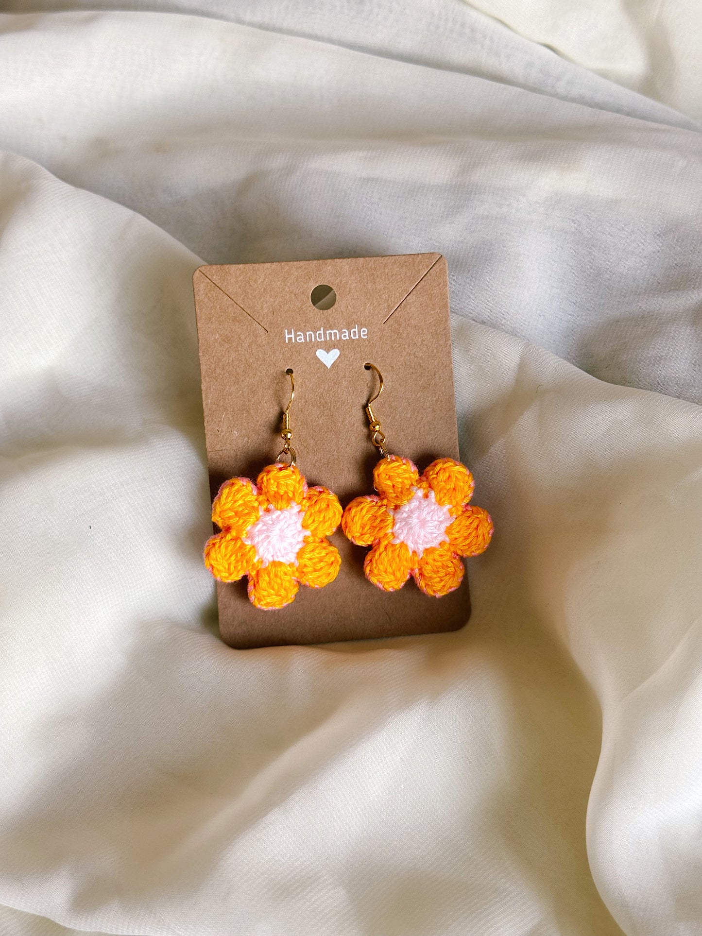 Crocheted Mini Floral Earrings
