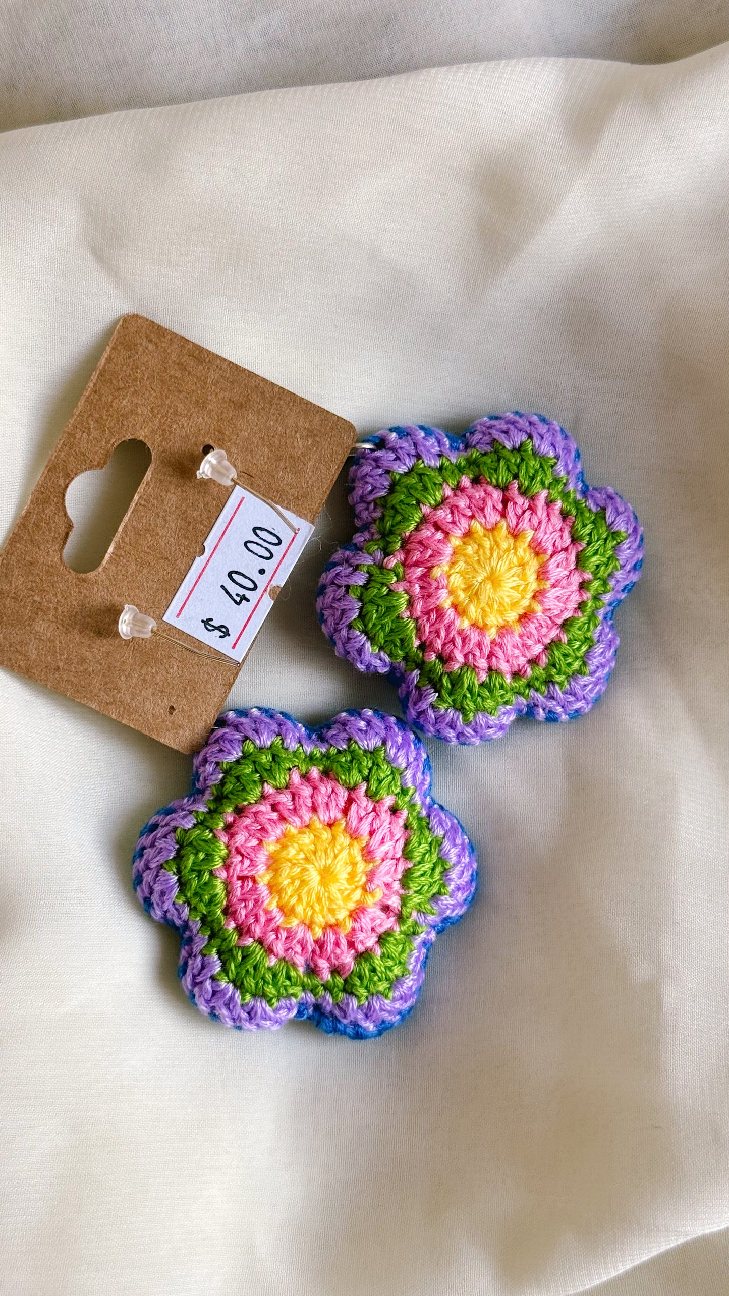Larger Crocheted Earrings