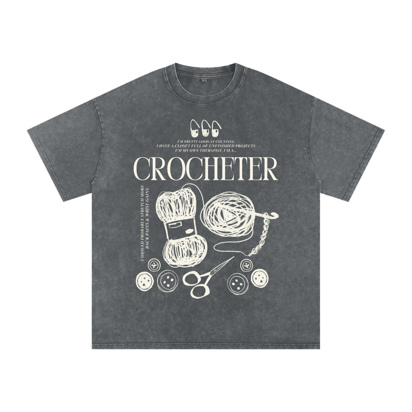 CROCHETER TEE - gray