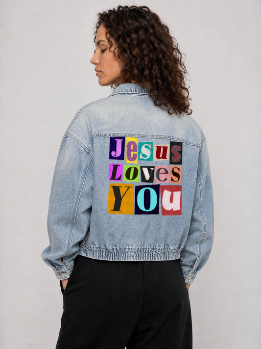 Unisex Vintage Wash Full-Zip Denim Jacket