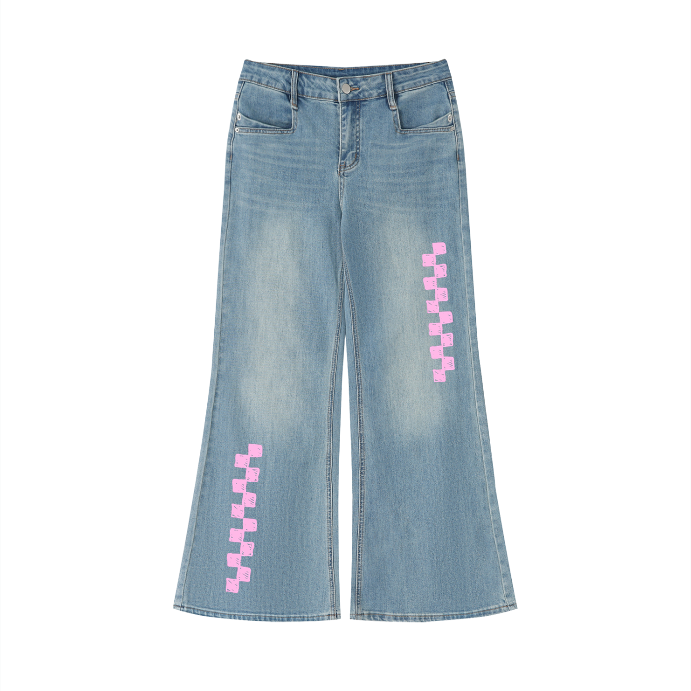 Women's Vintage Wash Flared Leg Jeans