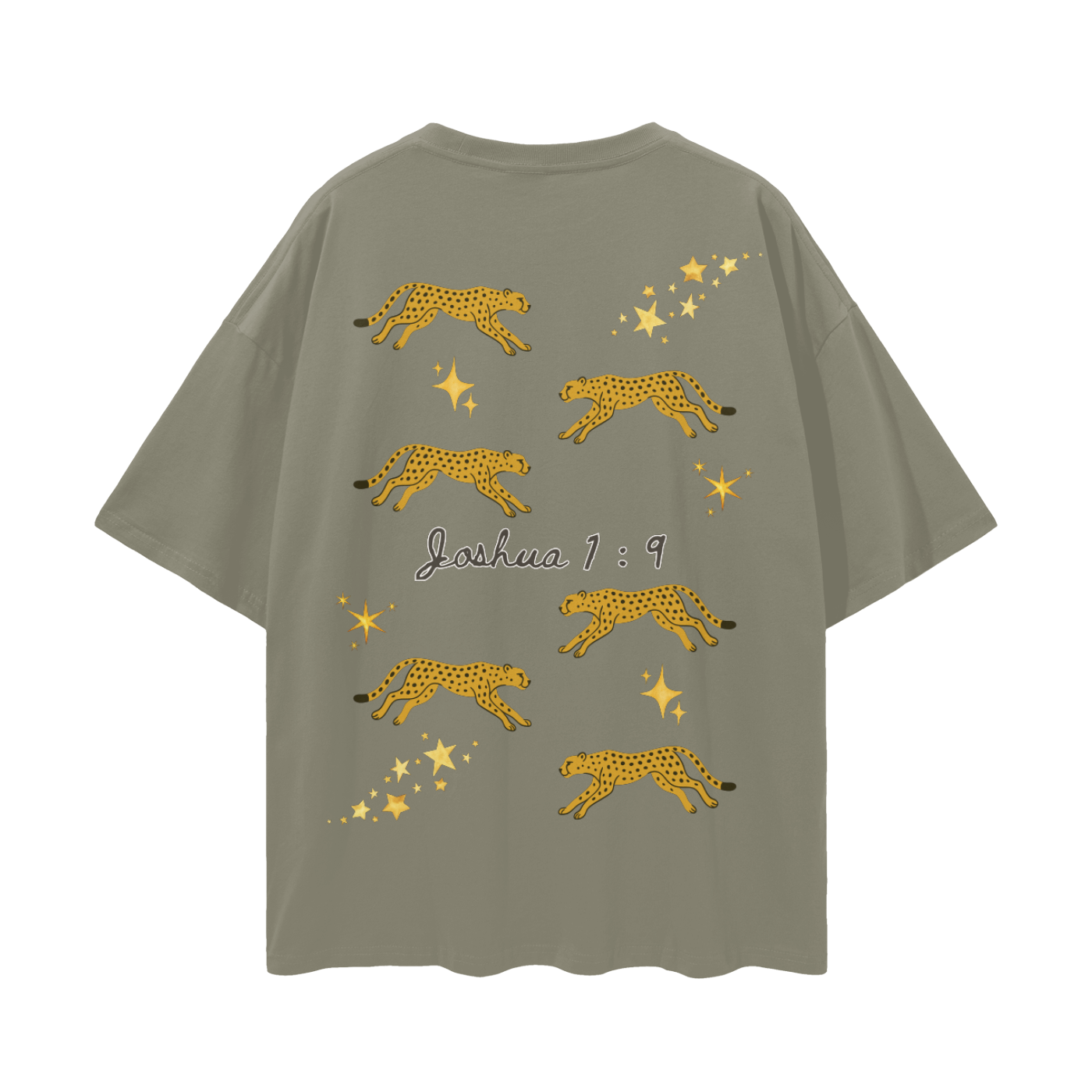 BE STRONG + COURAGEOUS (Oversized Tee: Army Green)